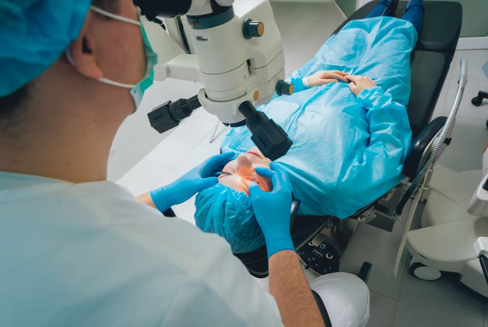 performing cataract surgery