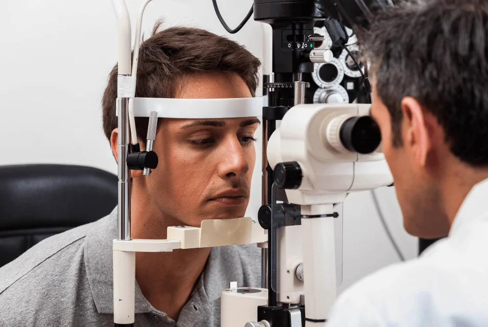 testing the vision of a patient